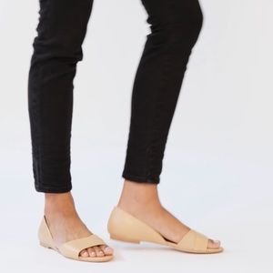 Nisolo Mia Peeptoe Ballerina Leather Sandal